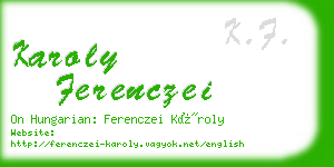 karoly ferenczei business card